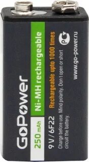 GoPower 00-00017020 Аккумулятор бытовой Крона 6F22 00-00017020