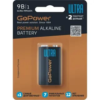 GoPower 00-00026400 Ultra Элемент питания Крона 6L 00-00026400 Крона