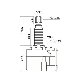 Hosco H-CTS-A250-PP Потенциометр 250кОм (лог), Pus H-CTS-A250-PP