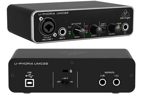Behringer UMC22 -USB-аудиоинтерфейс,2входа, 2 выхо UMC22
